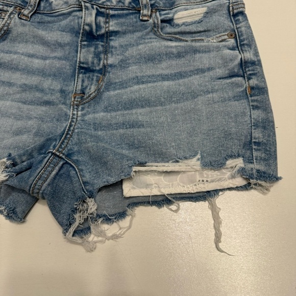 American eagle high rise shortie denim shorts size 10 - Picture 8 of 8